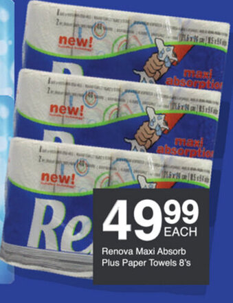 Save Renova Maxi Absorb Plus Paper Towels 8's offer