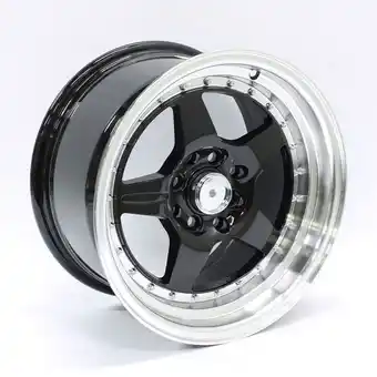 Autostyle 15″ evo kt573 4/100 & 4/114 black machine lip alloy wheels offer