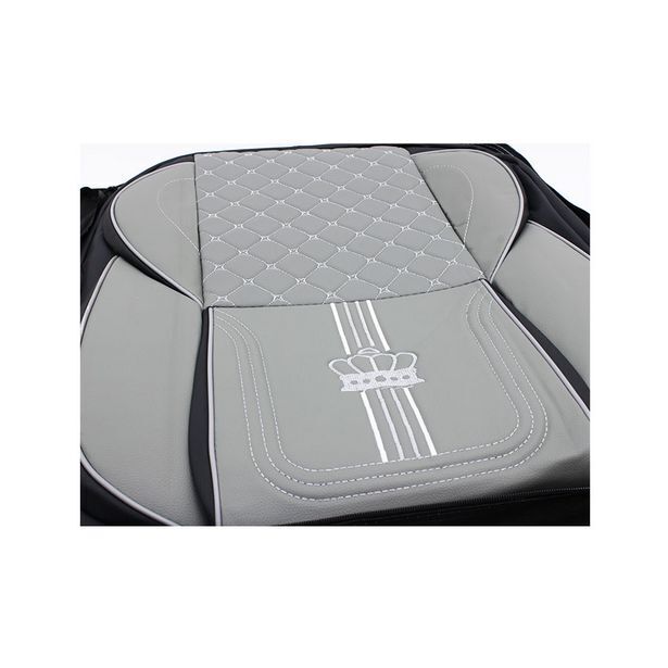 Premium pu leather design 11 piece seat cover set (grey) offer at Autostyle