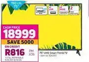 Game Lg 75" (190cm) uhd smart thinq tv offer