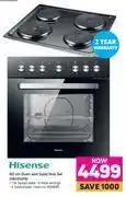 Game Hisense 60cm oven & solid hob set h60bispb offer
