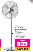 Game Logik 40cm pedestal fan chrome offer