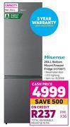 Game Hisense 264l bottom mount freezer fridge h370bit offer