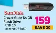 Game Sandisk cruzer glide 64 gb flash drive offer