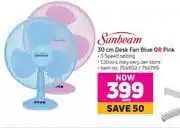 Game Sunbeam 30cm desk fan blue or pink-each offer