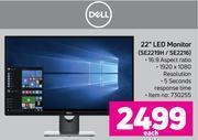 Game Dell 22" led monitor se2219h / se2216 offer
