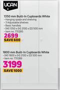 Game Ucan 1350mm built in cupboards white offer