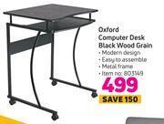 Oxford computer desk black wood grain