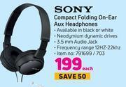 Game Sony compact folding on ear aux headphones-each offer
