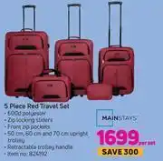 Game Mainstays 5 piece red travel set-per set offer