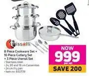 Game Tissolli 8 piece cookware set + 16 piece cutlery set + 3 piece utensil set-per set offer