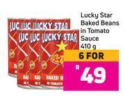 Game Lucky star baked beans in tomato sauce-for 6 x 410g offer