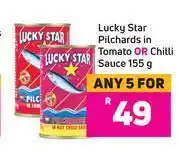 Game Lucky star pilchards in tomato sauce or chilli sauce-for any 5 x 155g offer