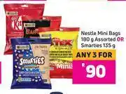 Game Nestle mini bags 180g assorted or smarties 135g-for any 3 offer