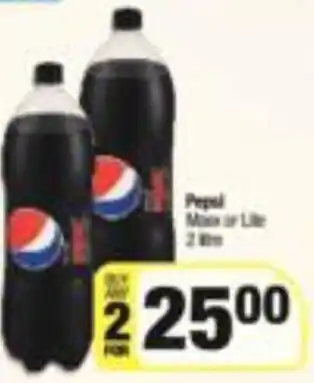 Spar Pepsi Max or Lite 2 x 2 litre offer
