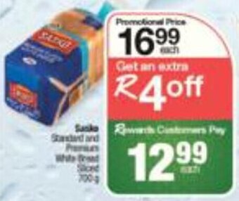 Spar Sasko White Breaad Sliced 700g offer