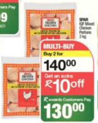 Spar Spar Mixed Chicken Portions 2kg offer
