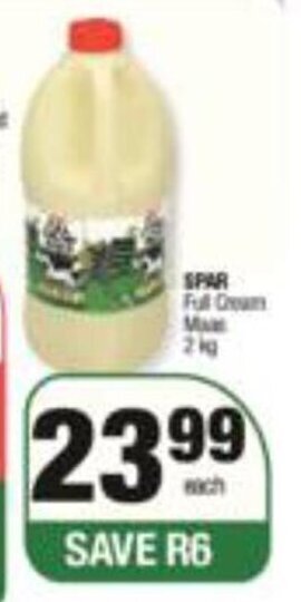 Spar Spar Full Cream Maas 2kg offer