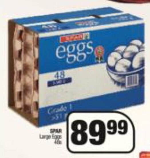 Spar Large Eggs 48s offer at Spar