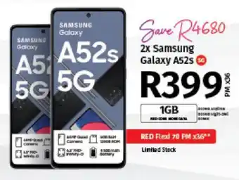 Vodacom 2x Samsung Galalxy A52s 5G offer