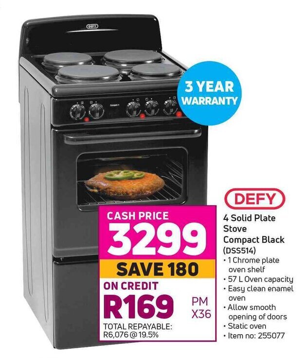 defy 3 plate plug in stove