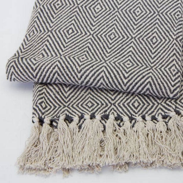 Cotton club geo diamond throw dark grey offer at Whitehouse