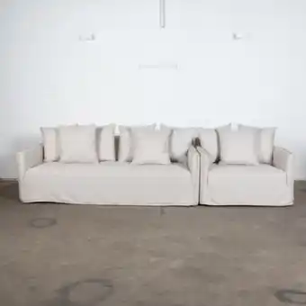 2pc easy sofa & loveseat yale coutoure linen