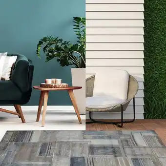 OneDayOnly Indoor/outdoor analytical blues rug offer