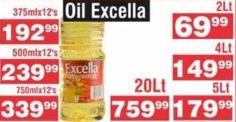Excella Sunflower Oil 375ml x 12's