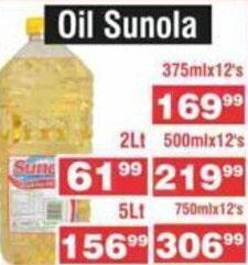 Advance Cash n Carry Sunola Cooking Oil 375ml x 12's offer