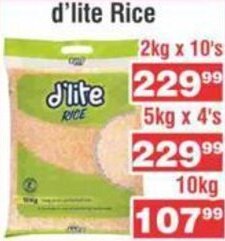 Advance Cash n Carry D'Lite Rice 2kg x 10's offer