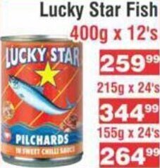 Advance Cash n Carry Lucky Star Pilchards 400g x 12's offer