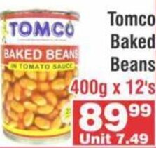 Tomco Baked Beans 400g x 12's