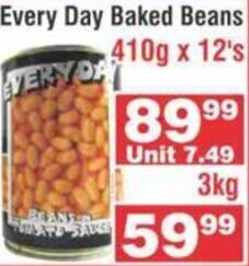 Everyday Baked Beans 410g x 12's