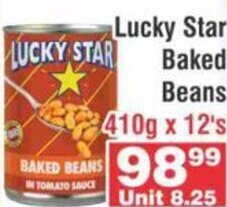 Advance Cash n Carry Lucky Star Baked Beans 410g x 12's offer