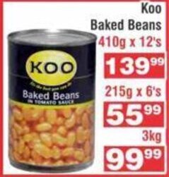 Advance Cash n Carry Koo Baked Beans 410g x 12's offer
