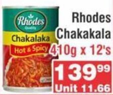 Advance Cash n Carry Rhodes Chakalaka 410g x 12's offer