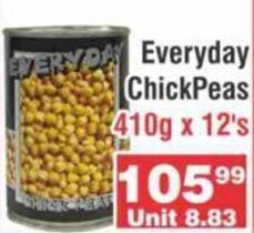 Advance Cash n Carry Everyday Chick Peas 410g x 12's offer