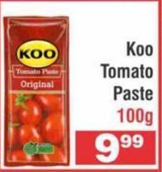 Advance Cash n Carry Koo Tomato Paste 100g offer