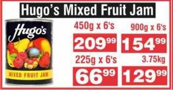 Hugo's Mixed Fruit Jam 450g x 6's