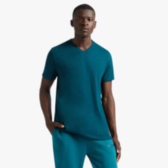 Markham Mkm forest green raw edge cross over v-neck t-shirt offer