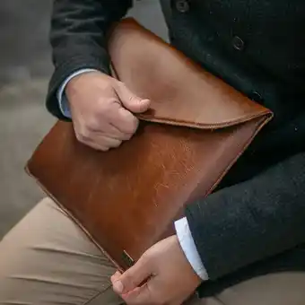 Genuine leather laptop sleeve