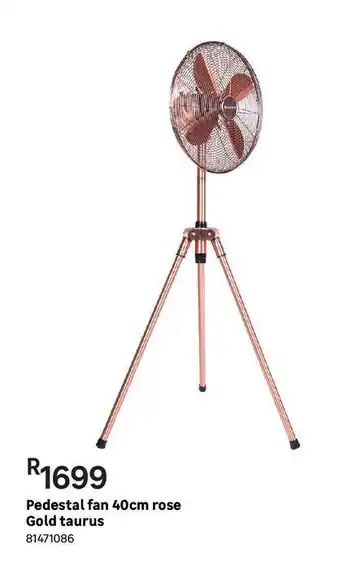 Leroy Merlin Pedestal fan 40cm rose gold taurus offer