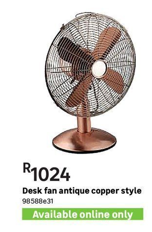 Leroy Merlin Desk fan antique copper style offer