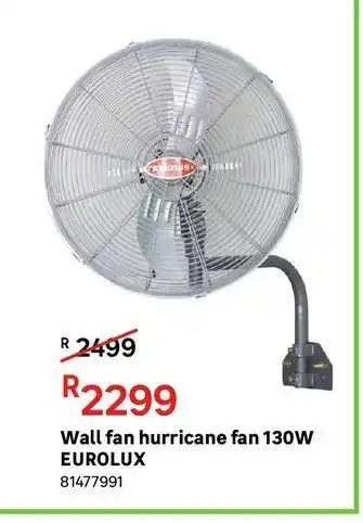 Leroy Merlin Wall fan hurricane fan 130w eurolux offer