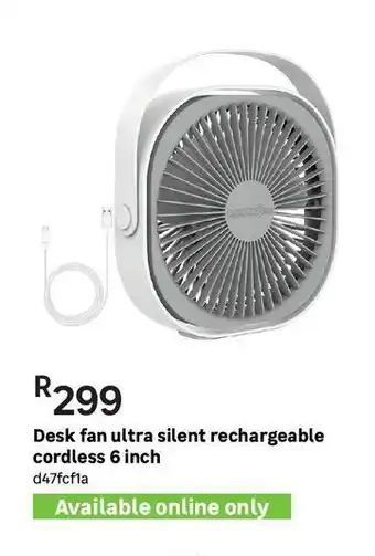 Desk fan ultra ssilent rechargeable cordless 6 inch