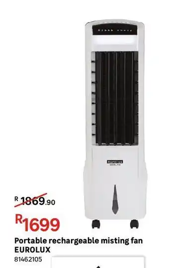 Leroy Merlin Portable rechargeable misting fan eurolux offer