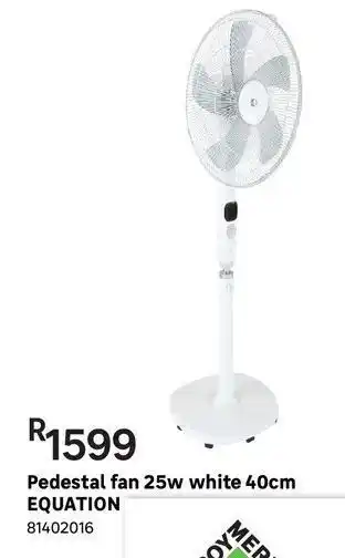 Leroy Merlin Pedestal fan 5w white 40cm equation offer