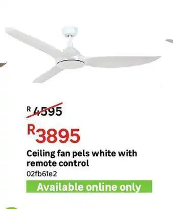 Leroy Merlin Ceiling fan pels white with remote control offer