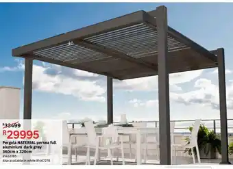 Leroy Merlin Pergola naterial persea full aluminium dark grey 260cm x 320cm offer